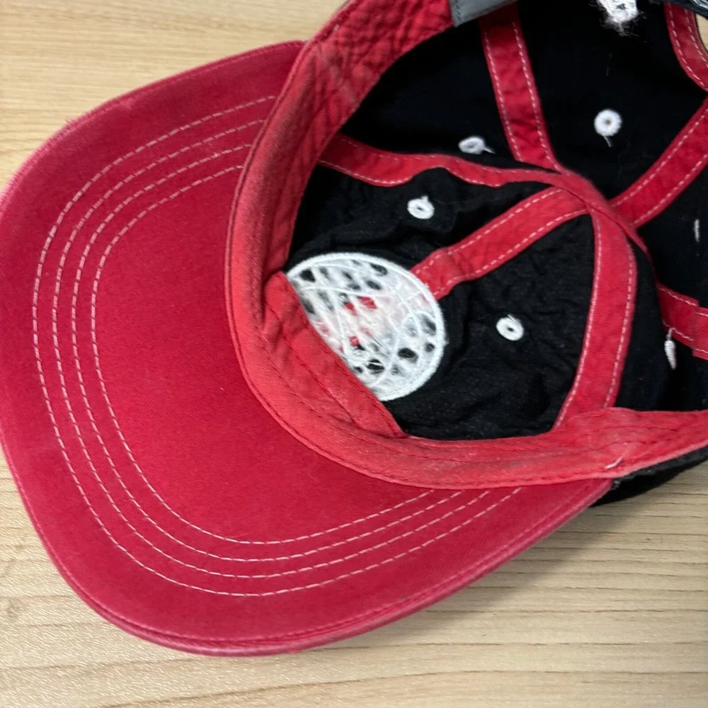 Vintage Nike Hat Cap Strap Back‎ Kids Red Black Basketball Adjustable Boys